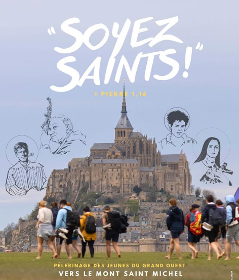 Affiche pour le pèlerinage des jeunes du Grand Ouest au Mont Saint-Michel
